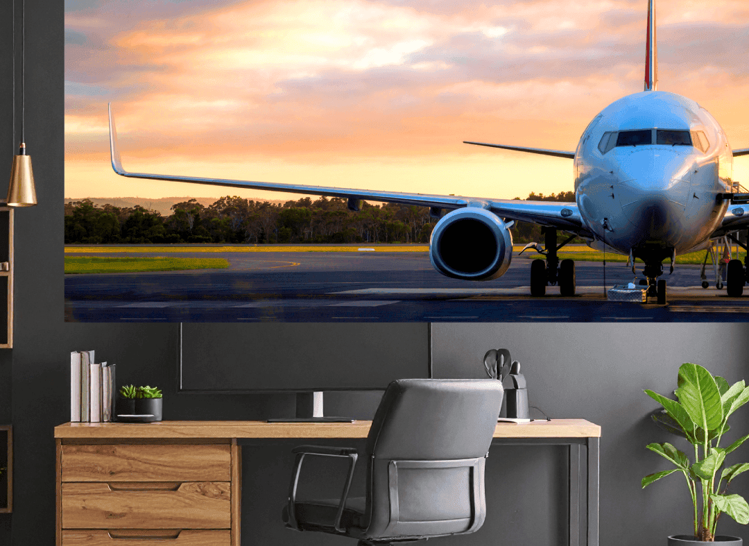 アートパネル作成事例 飛行機の写真を部屋の壁に飾った事例