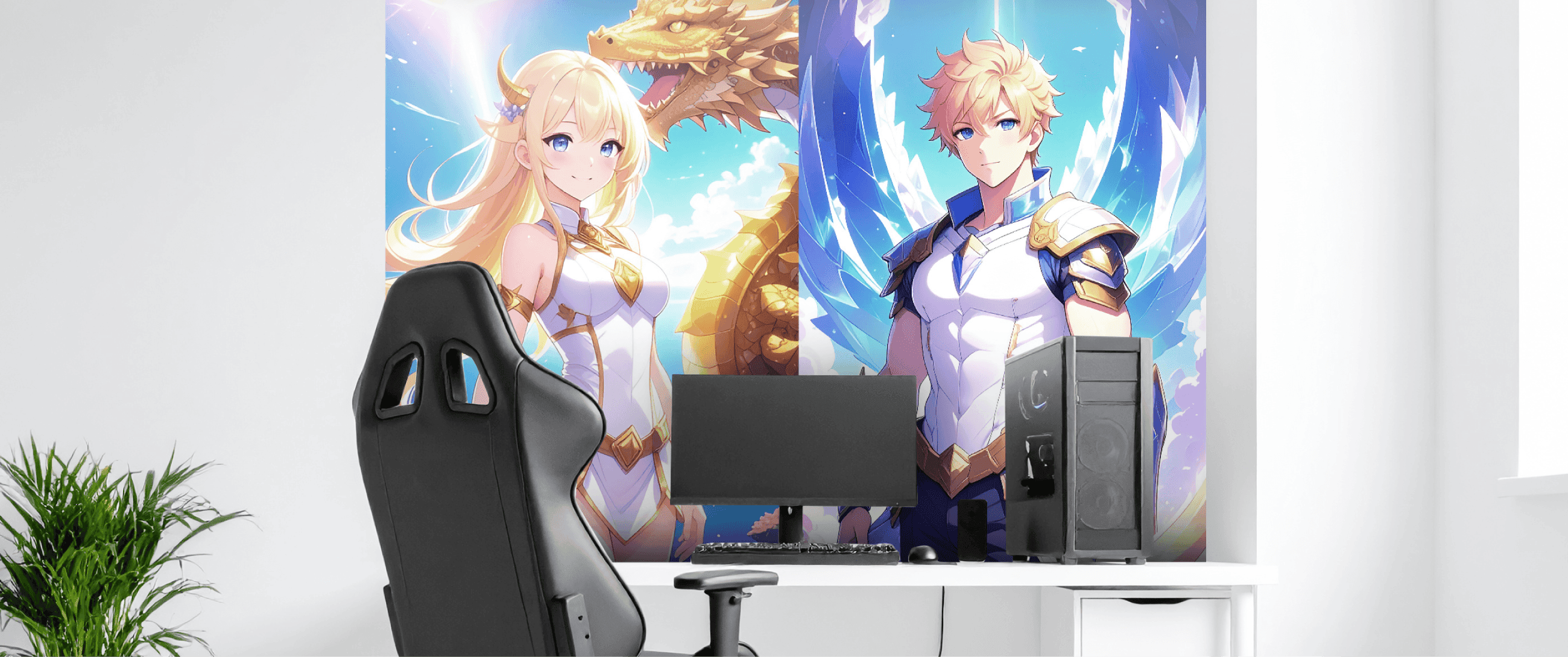 AIで生成したオリジナルキャラクターのアートパネル